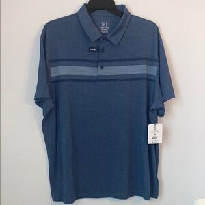 George Men's Polo in Blue with Horizontal Stripes